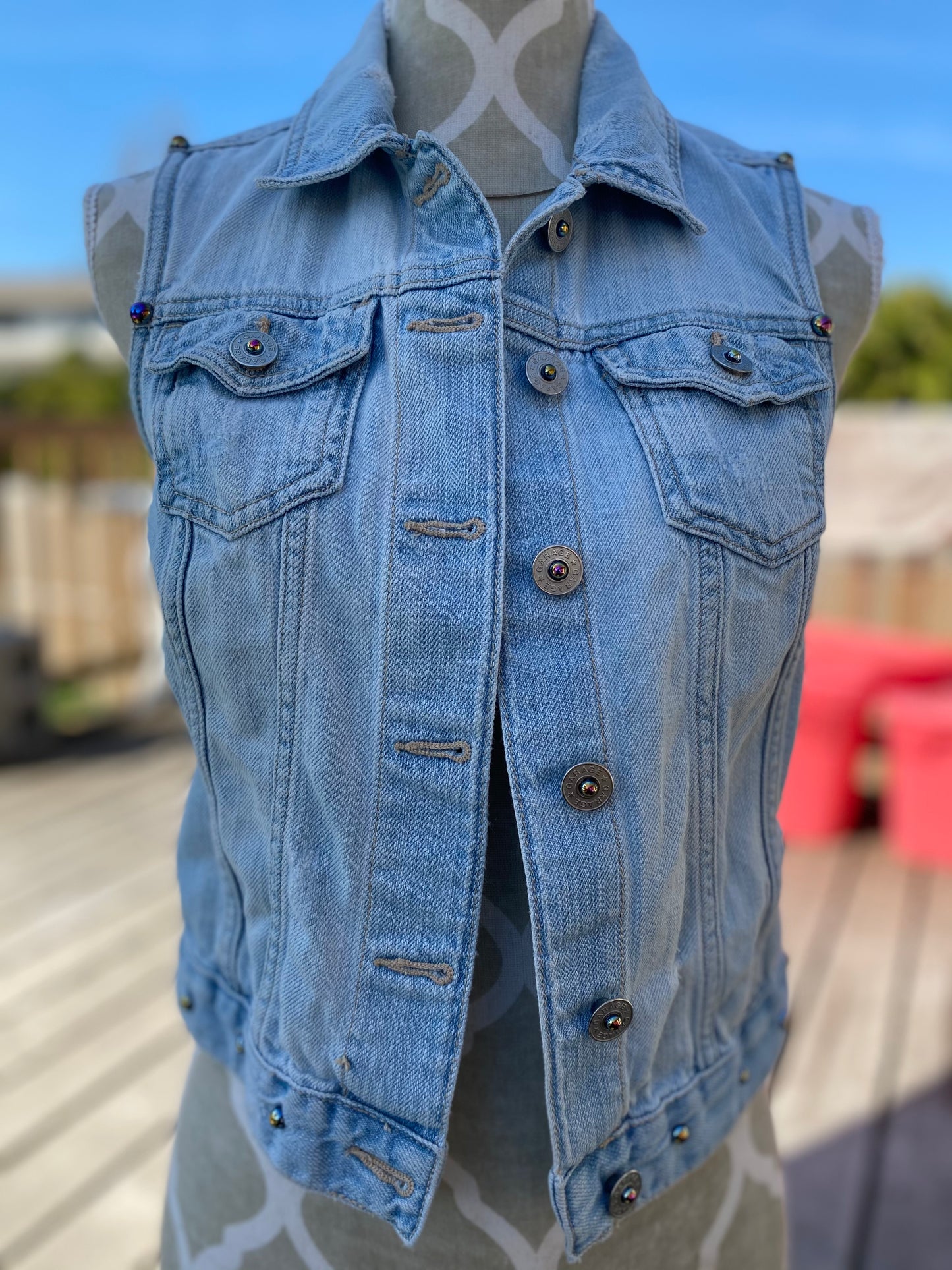 Lone Wolf - Denim Vest Size XS