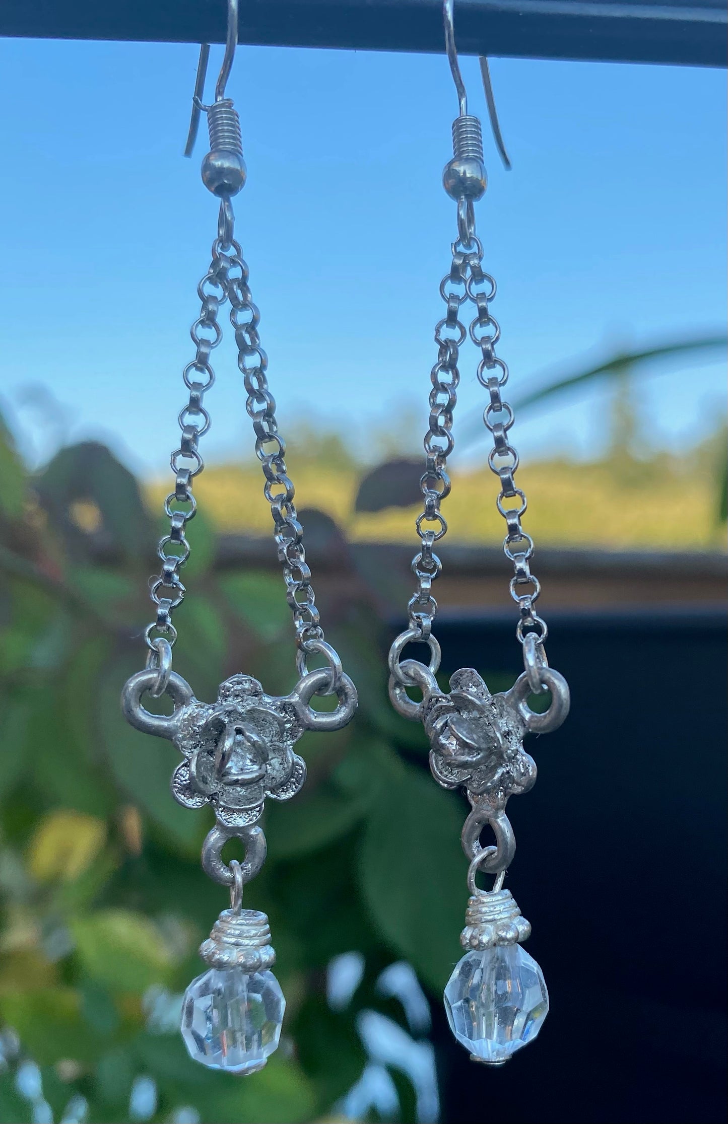 Silver Rose with Crystal