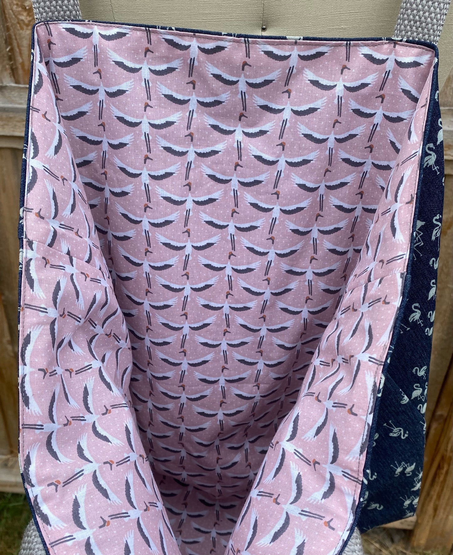 Flamingo Denim with Crane Lining