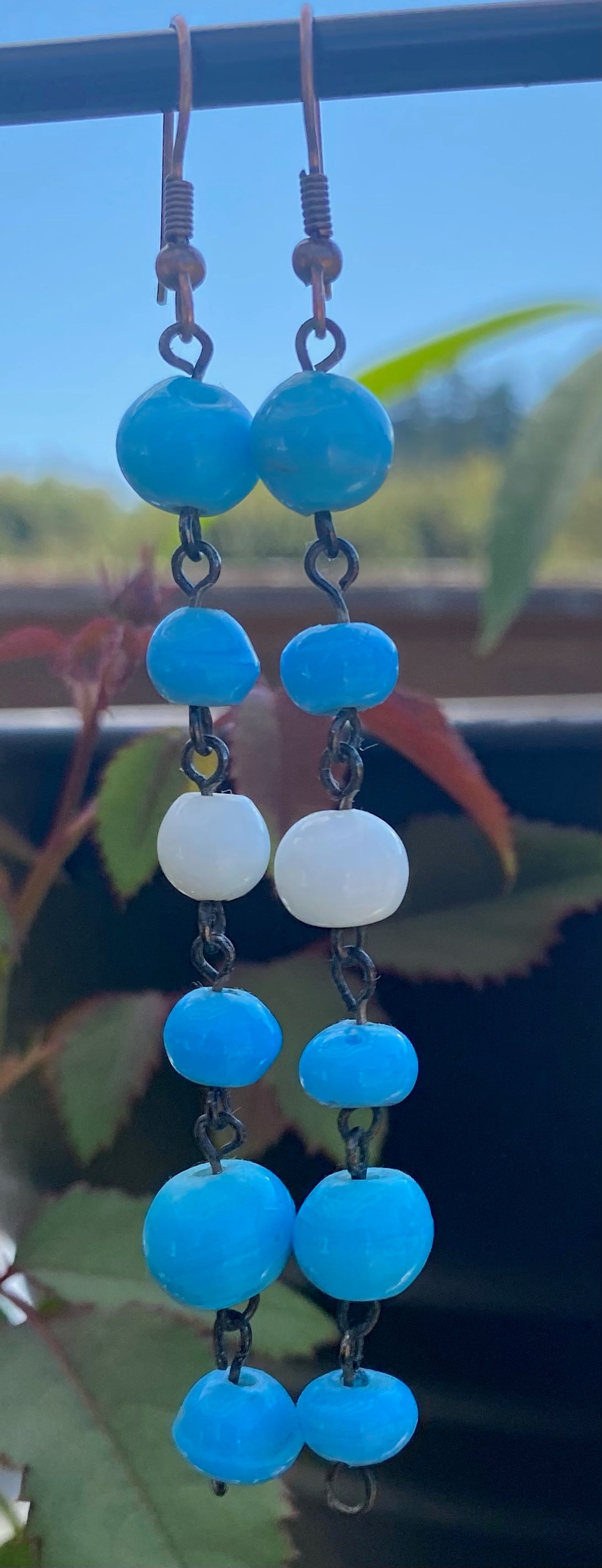 Vintage Italian Blue & White Glass
