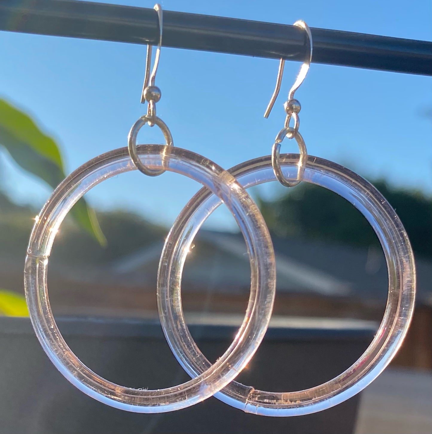 Vintage Rose Glass Hoops