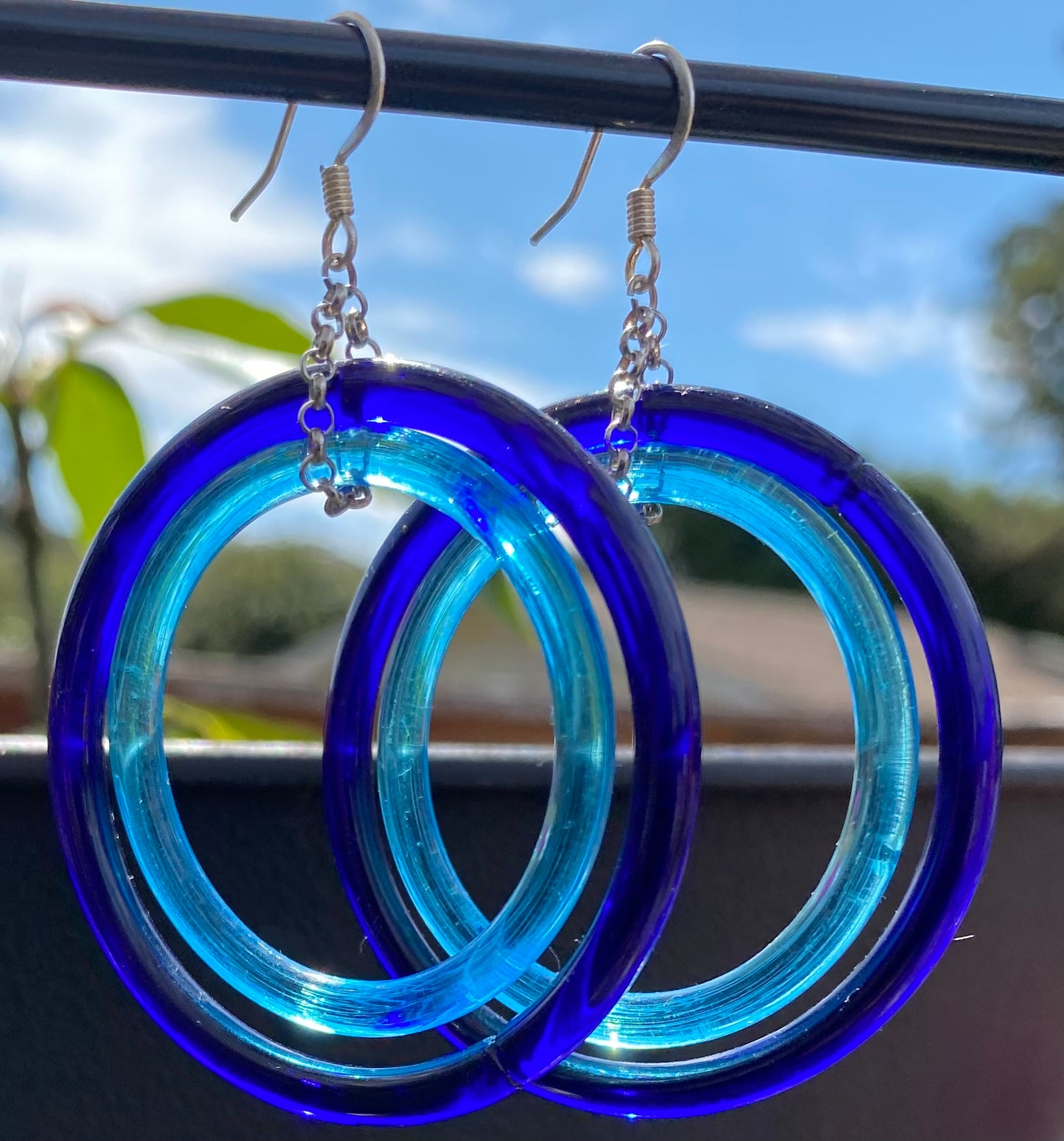 Double Vintage Glass Hoops