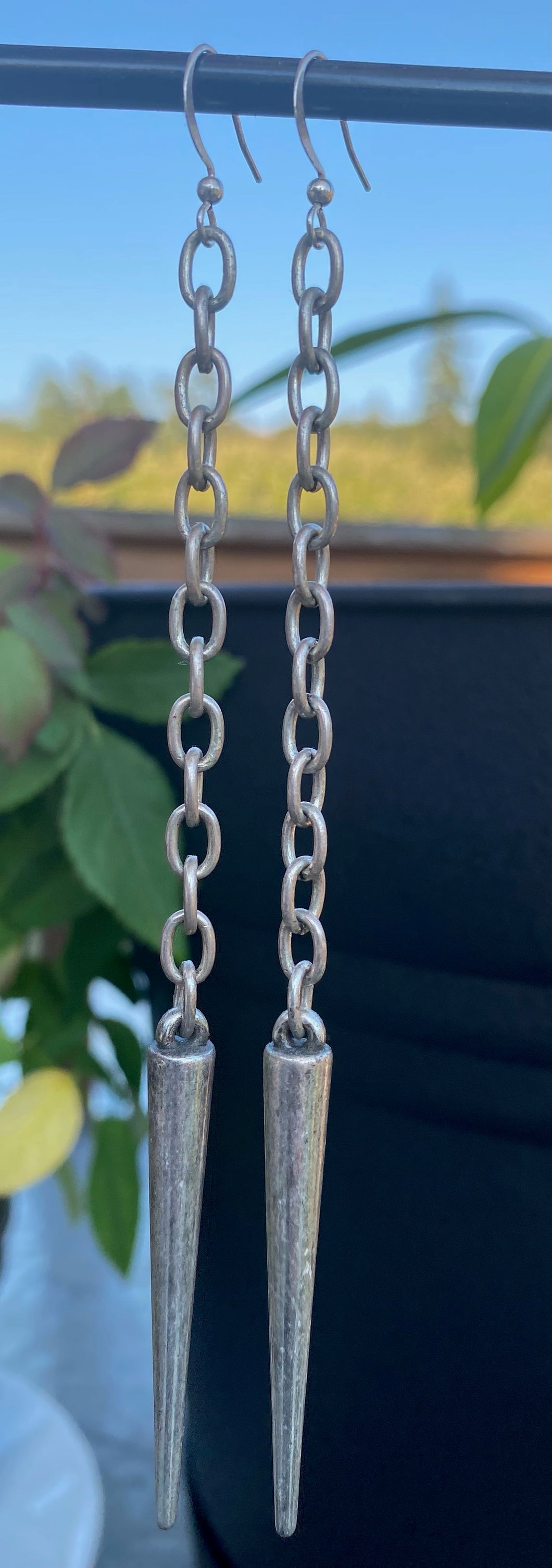 Thick Silver Chain with Spikes