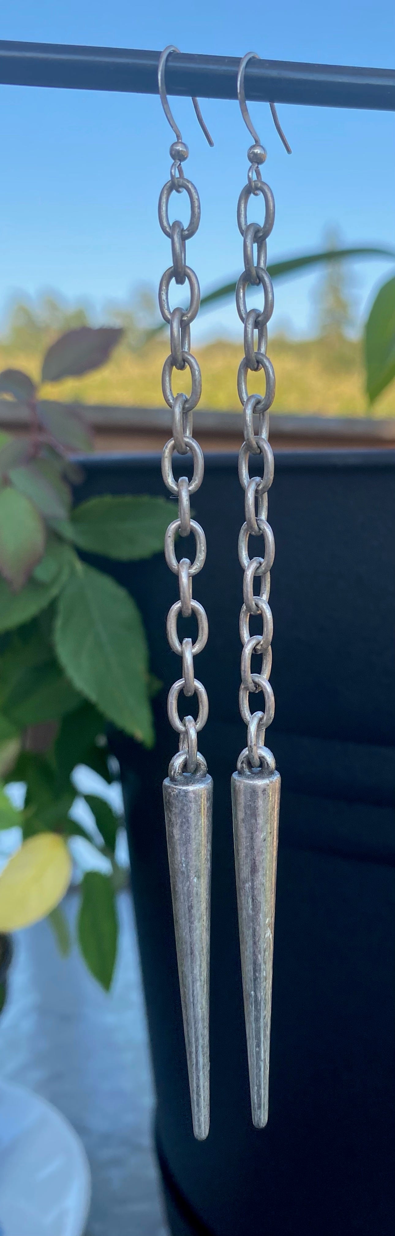 Thick Silver Chain with Spikes