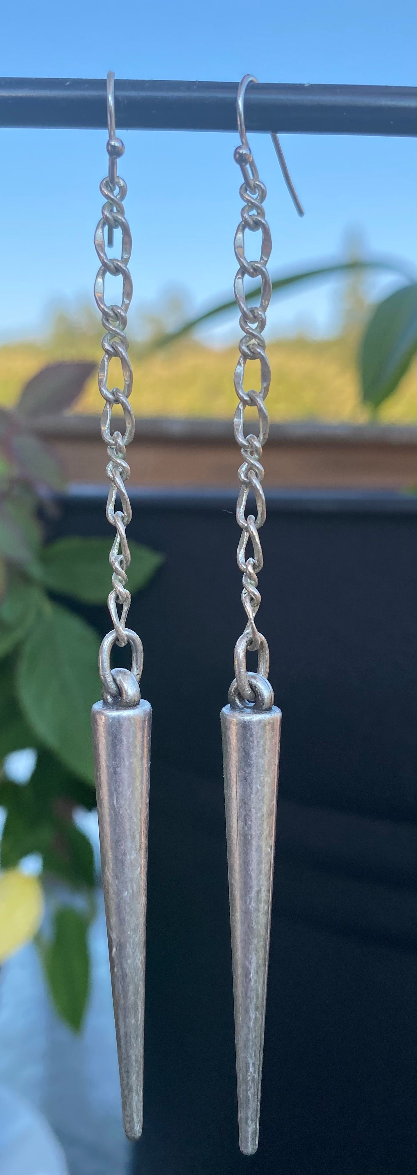 Thin Silver Chain with Spikes