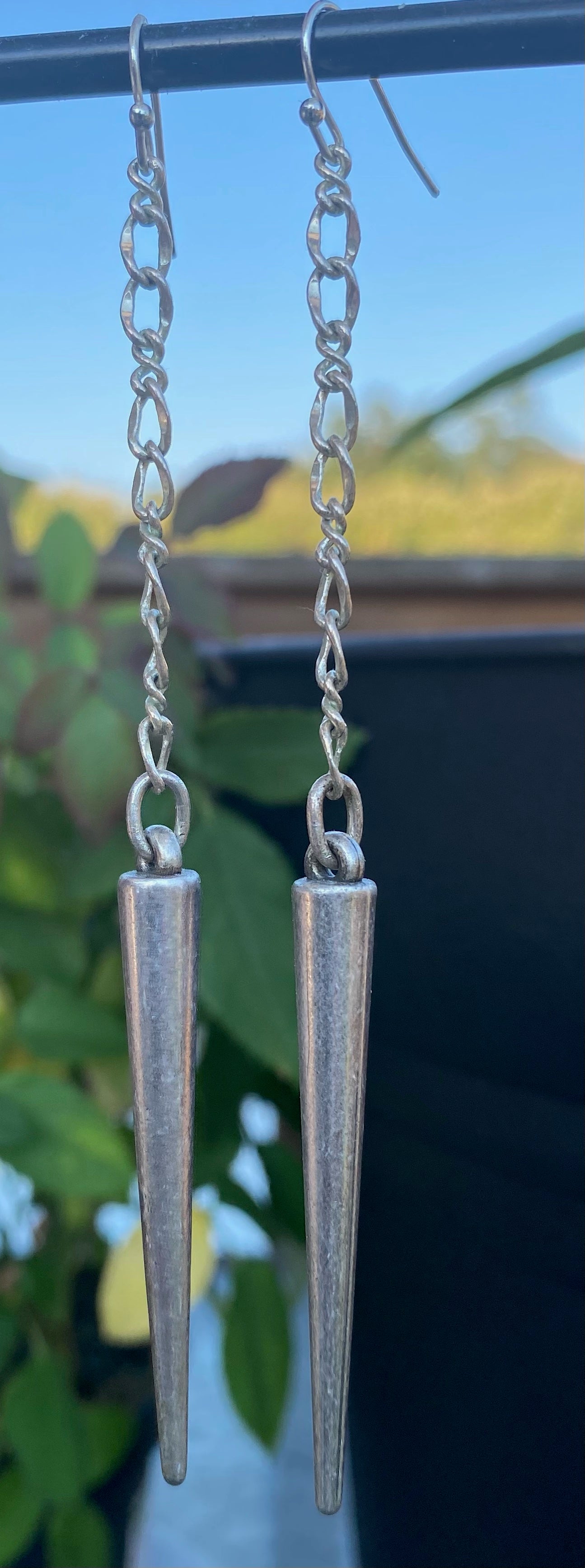 Thin Silver Chain with Spikes