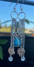 Load image into Gallery viewer, Silver Mutli Chain with Crystal, Coin &amp; Dew Drops
