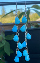 Load image into Gallery viewer, Turquoise Drops on Silver Chain
