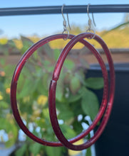 Load image into Gallery viewer, Vintage Red Glass Hoops
