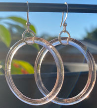 Load image into Gallery viewer, Vintage Rose Glass Hoops
