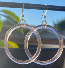 Load image into Gallery viewer, Vintage Rose Glass Hoops
