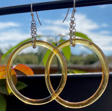 Load image into Gallery viewer, Vintage  Amber Glass Hoops
